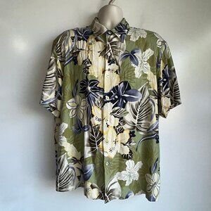 Vintage Hilo Hattie The Hawaiian Original Floral Silk Shirt Size XL